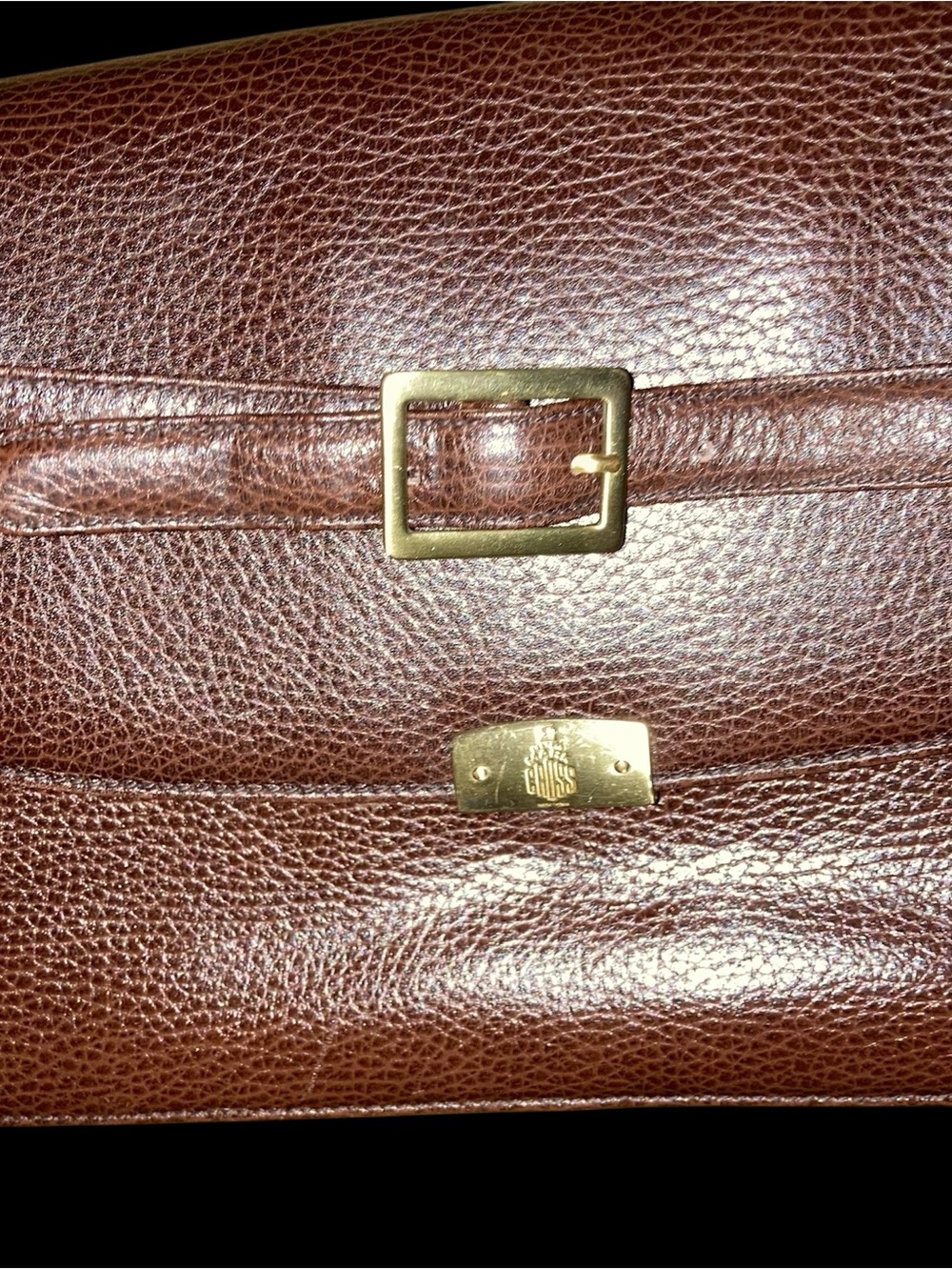 Mark Cross Chocolate Leather Pebbled Shoulder Bag & Wallet Set - Picture 5 of 14